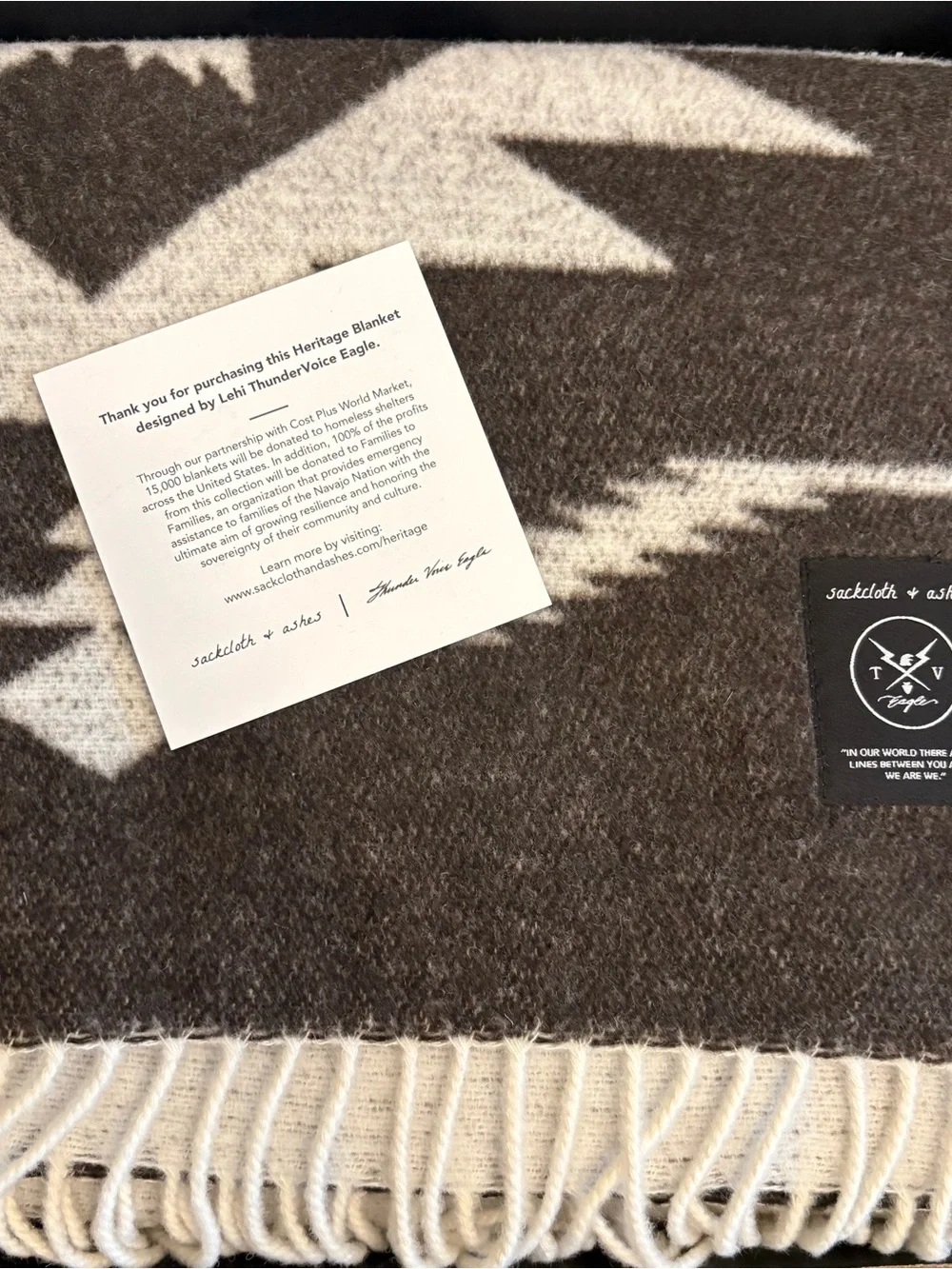 Sackcloth & Ashes Black and White Heritage Throw Blanket
